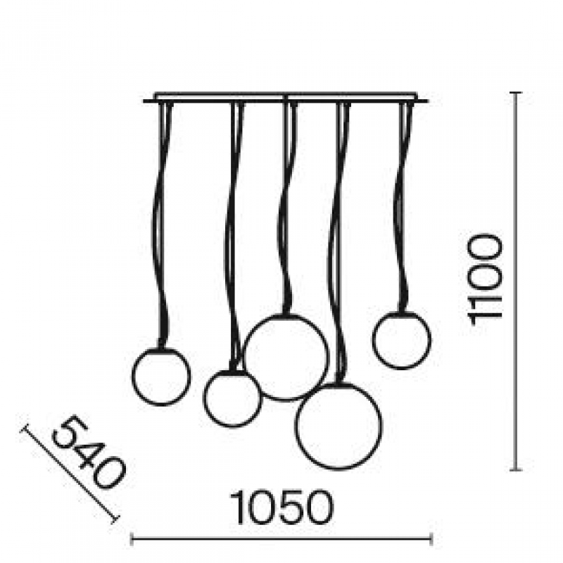 MAYTONI MOD321PL-05W1 BASIC FORM závesné svietidlo