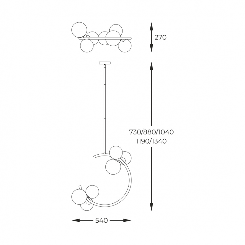 ZUMA LINE P0454-06Q-F7AA MOLECULE závesné svietidlo