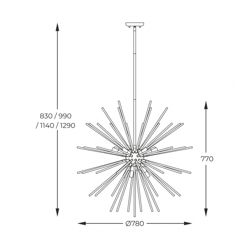 ZUMA LINE P0491-09C-F7DY URCHIN závesné svietidlo